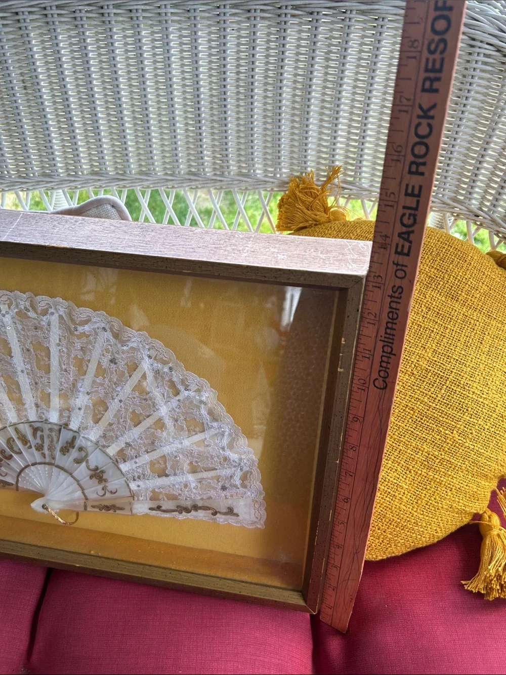 Vintage Framed Lace Hand Fan